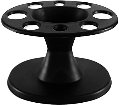 AKOAK 1 Pack Comb Display Rack Circular Plastic Hair Brush Storage Frame Professional Salon Hair Perm and Hair Dye Storage Tool Accessories (Black)