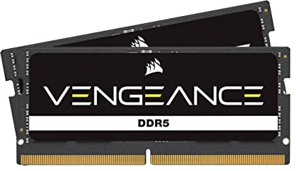 CORSAIR VENGEANCE SODIMM DDR5 RAM 32GB (2x16GB) 4800MHz CL40 Intel XMP iCUE Compatible Computer Memory - Black (CMSX32GX5M2A4800C40)