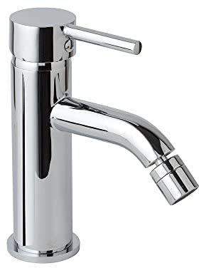 Kiamami Valentina - Rubinetto Miscelatore per Bidet | Finitura Cromata | Rompigetto e Piletta Click Clack in ABS | Cartuccia 35mm, Cromato