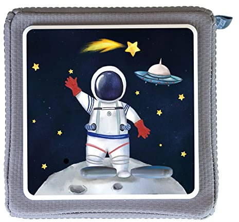 MeinBaby123® Schutzfolie kompatibel mit Toniebox | Schutzcover selbstklebend | Premium Qualität | Aufkleber passgenau I Folie Sticker I Toniebox Zubehör (Astronaut V1)