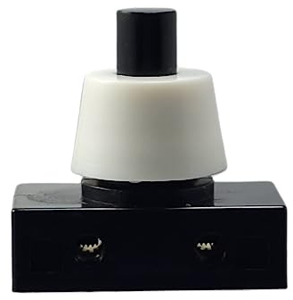 Einbau Druckschalter mit Schraubkontakten für Lampen und Geräte 250V 2A schwarz-weiß