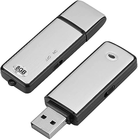 Grabadora de Voz Espia USB con 8GB | Mini grabadora de Voz Ideal para Tus Clases, Reuniones, Entrevistas | Grabadora Voz USB espia con hasta 150 Horas Grabación - Microfono Espía.