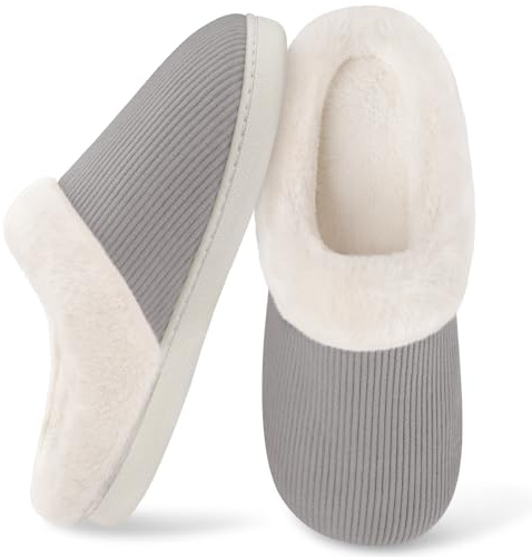 Wostock Inverno Pantofole Donna Peluche Ciabatte Caldo Comode Scarpe da Casa Antiscivolo Memoria Schiuma Pantofole Interno Esterno