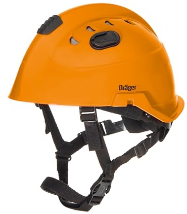 Dräger HPS 3500 Premium Verstellbarer Sicherheitshelm Leuchtorange für Baustellen, Bergbau, Feuerwehr und Notfalleinsätze