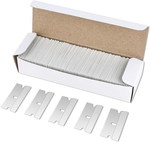 Cuchillas de repuesto para raspador de vitrocerámica, 100 unidades, cuchillas de metal para rascador de vitrocerámica, cuchillas de doble cara, cuchillas de repuesto para raspador de cristal, rascador