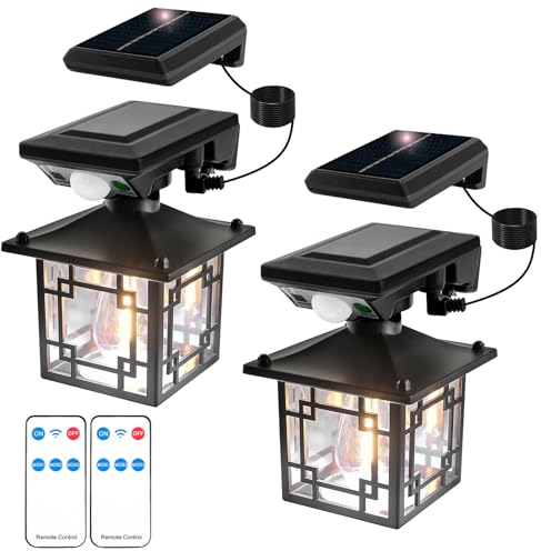 T-SUN Luci solari per esterni con sensore PIR, 6000 K, luci solari da giardino con 3 modalità di illuminazione, impermeabile IP65, luci da esterno dal tramonto all'alba, per giardino, recinzione