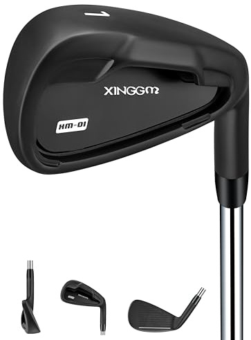 XM-01 Individuella golfjärns- eller golfjärnsset – premium golfklubba för män, med stålskaft för högerhänta golfare styv flex (#1 järn, höger)