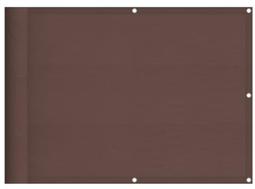 vidaXL Balkon Sichtschutz, Balkonbespannung mit Ösen Seil, Wasserfeste Balkonabdeckung, Balkonverkleidung für Balkon Terrasse, 75x800cm Braun 100% Polyester-Oxford