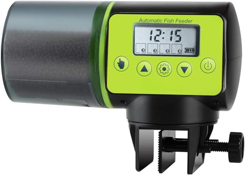 200ml automatischer futterspender Fische, LCD Display Futterautomat fish tank feeder Aquarium Batteriebetriebener mit Zeitschaltuhr für Urlaub und Ferien, kleiner Futterbehälter für Teich Schildkröten