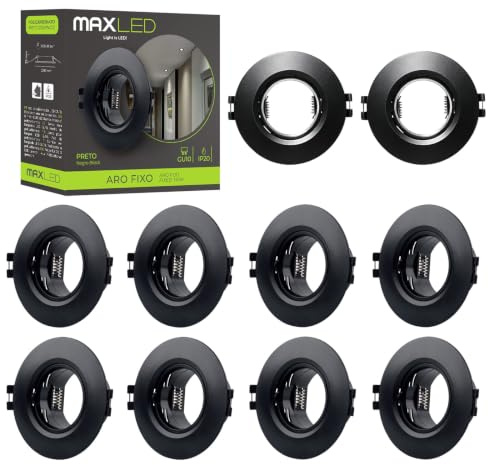 Maxled, Light is Led! 10-Pack Inbyggnadshållare För Led-Spotlampa Gu10, Håldiameter Ø55mm, Aluminiummetall, Nikkelrund Takinbyggnadskring För Ljuskällor, Led-Takspot Inbyggnadslampa