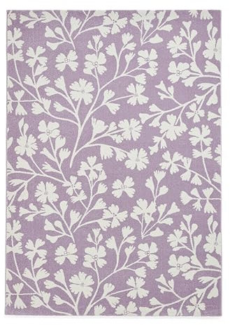 Think Rugs Catherine Lansfield Grace Floraler Teppich, Flieder