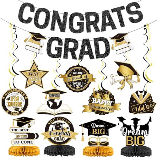 2H-Congrats black41118 Spielzeug & Spiele, Partyzubehör, Dekorationen, Banner