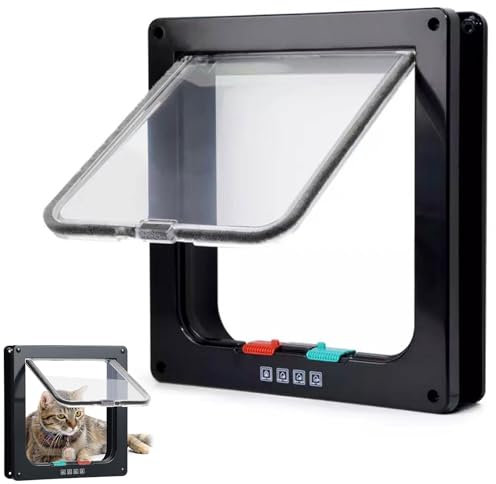 Katzentür, Katzenklappe, Haustiertür, Hundeklappe, Hundetür Fenster, Sicherheitstür für Haustiere, Katze Klappe Tür, für Innen Außentür, für Fenster, Fliegengittertüren und Schiebetüren