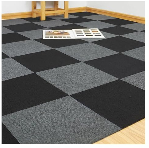 VDLLQYN, Losetas de Alfombra, Alfombra Antideslizante for pelar y Pegar, baldosa for Piso, Papel Tapiz con Efecto de hormigón DIY de 12x12 Pulgadas, Estera insonorizada,Moqueta autoadhesiva(A,10PCS)