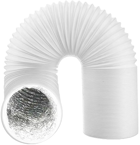 SPARES2GO Vent Hose for electriQ Air Con PVC Aluminium Foil Insulated Portable Air Conditioner Duct Outlet Pipe (6 x 3m)