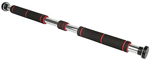Barre de Tractions, Barre de Traction Triceps Stretch, Musculation Avant Bras de Barre Fixe,Multifonctions Pour Maison et Les Sports D'intérieur, Longueur Réglable 80-115 cm (Noir et rouge)