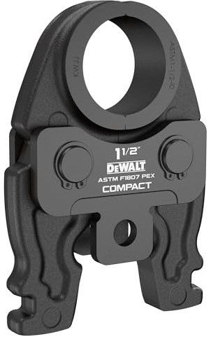 DEWALT Ganascia a pressione compatta PEX F1807 da 1-1/2 pollici per l'uso con utensile a pressione compatta DCE210 DEWALT 20V MAX, compatibile con raccordi a crimpare approvati ASTM F1807 ASTM F2159
