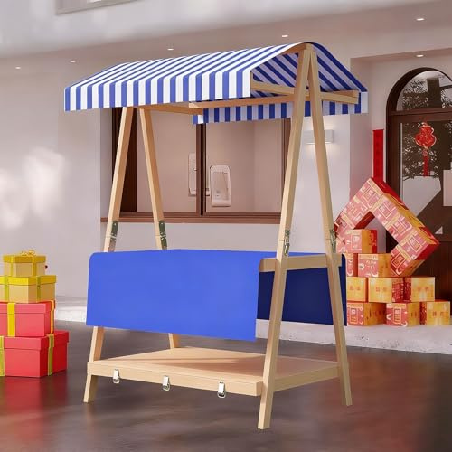 Carrito portátil para vendedores al aire libre, soporte de exhibición plegable con toldo, quiosco de venta móvil para mercados, comida callejera y eventos (43.3 x 74.8 pulgadas)