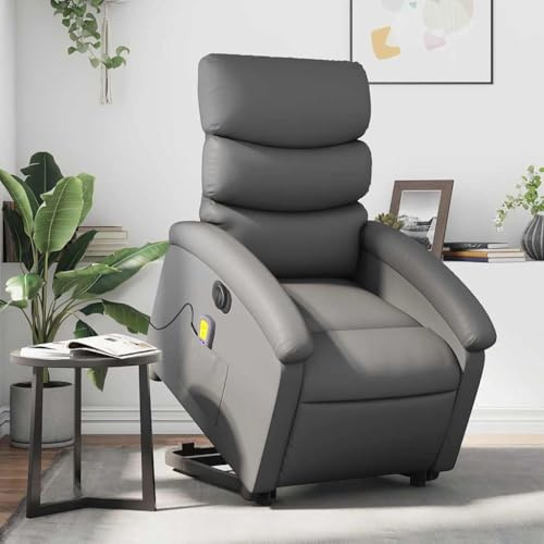 Owoxanthellate Fauteuil de massage électrique en cuir synthétique - 70 x 92 x 99,5 cm - Massage vibrant - 6 points - Fonction allongée - Fauteuil TV pour salon et chambre à coucher