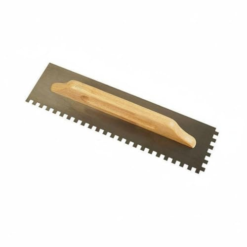 PETSOLA Frattone Dentato Applicazione Uniforme Cazzuola Dentata Impugnatura Confortevole Spatola per Colla per Piastrelle Cantiere, 60CM, Denti 15x15
