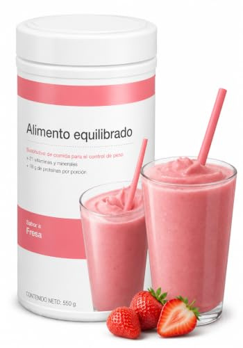 Batido Sustitutivo de Comida Formula 1, Sabor Delicia de fresa, Alto Contenido de Proteínas, 26 Vitaminas y Minerales, Sin Gluten, Apto para Veganos, 550 gr (Fresa)