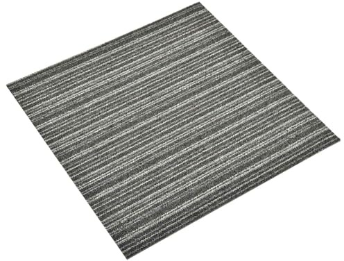 SKTQYQO Azulejos Moqueta 20 piezas antracita estriado 50 x 50 cm