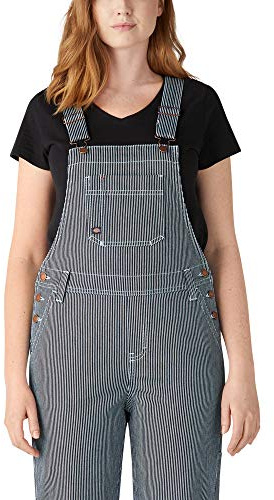 Dickies Hickory Stripe Boyfriend Bib Overall Salopette, HIC délavé, M Femme