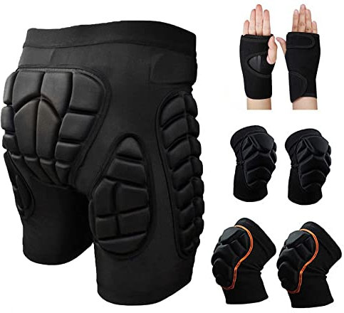 MCWJDSD Protektorenhose Herren/Damen Schutzhose Gepolstert Protektorhose Hüfte Protektor Widerstand Atmungsaktive Sporthose Für Eislaufen Skaten Skifahren Skater (Color : C2, Size : S)