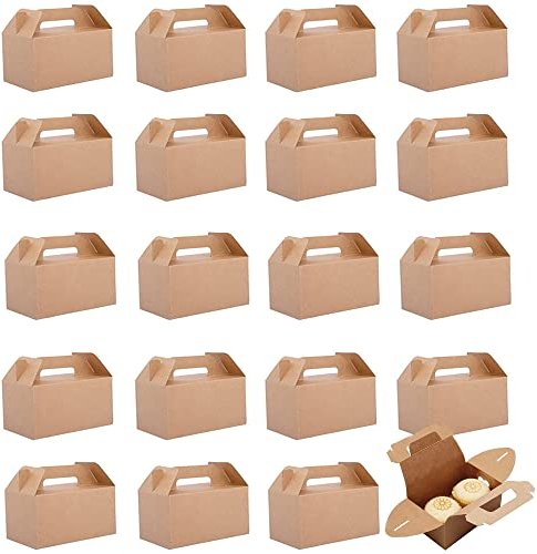 Bestevery 20 Stück Food Schachtel, Kuchen Geschenkbox, Kuchenkiste Pappe, Kraftpapier Food Schachtel, Kraftpapier Faltschachtel, Für Brathähnchen, Kuchen, Kekse, Pizza (20)