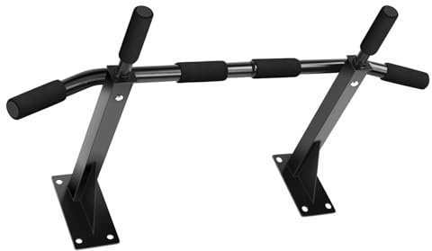 Wall Mounted Pull Up Bar, Chin Up Bar with Foam Padded Hand Grips, Wall Mount Gym Training Exercise Bars, Upper Body Workout Bar for Home Gym Exercise Strength Training