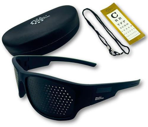 DUAL DREAM - occhiale Stenopeici Certificati, Bates Certificati, Occhiali per Vedere da Lontano, Allenamento Visivo con Foro Stenopeico Uomo Donna, per Leggere, Made in Italy