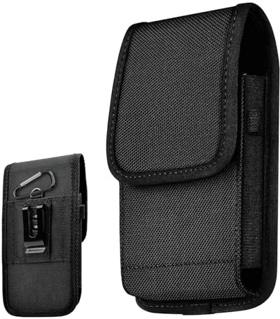 Porta Cellulare Cintura RFID Blocker per Smartphone, Portatelefono da Cinta, Porta Telefono Cintura, Borsello Porta Cellulare, Sacchetto, Multi Scomparto, Nylon Resistente, Unisex