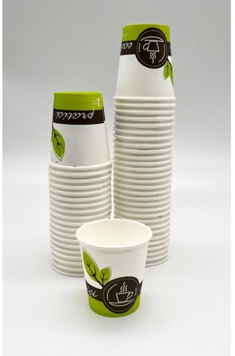 Generico 50/250/500/1000 bicchieri per caffè FREDDO da 100ml ecofriendly bicchierini di carta caffè da cartoncino USA e GETTA bicchieri caffè ecologici (50 PEZZI)