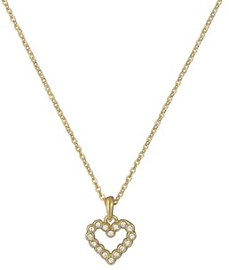 Ted Baker Amore Crystal Halo Heart Pendant Necklace For Women (Gold/Crystal)