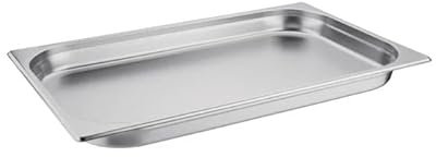 Stalwart Stainless Steel Gastronorm Container, 1/1 Size, 530 x 325mm, Commercial Grade, Hot and Cold Food Storage (40mm Deep)