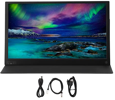 15.6in 4K IPS HDR Portable Gaming Monitor with Dual Speakers, Leather, for Laptop PC Phone