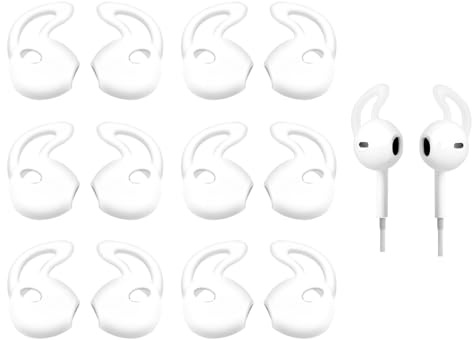 JYNXOR 6 Pares Almohadillas Auriculares, Accesorios air pods, Almohadillas air pods Pro, Respuesto De Eartips De Silicona Suave Anti-Slip Gancho De Gel Auriculares Protectivos Accessorios-Bianco