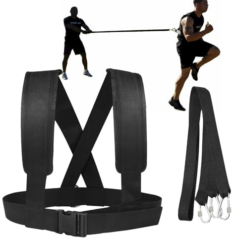 Arnés de trineo – Correa de tracción de neumáticos ajustable, arnés de entrenamiento de bloqueo, entrenamiento de fuerza de trineo de peso, equipo de resistencia de fitness duradero para atletas