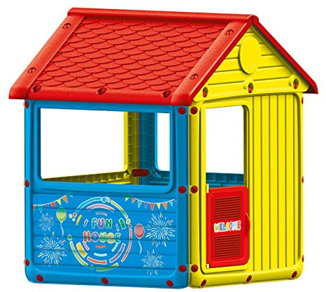 Dolu – My First House – Indoor &Outdoor Waterproof Red Blue and Yellow Playhouse for Kids Aged 2 to 5 (H125cm)