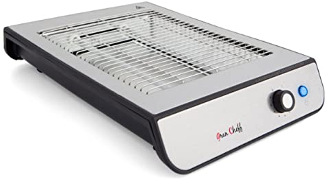 Tostador plano. Calienta repostería. 6 posiciones de tueste. Temporizador con señal acústica. Recoge cables. Potencia: 800 W.