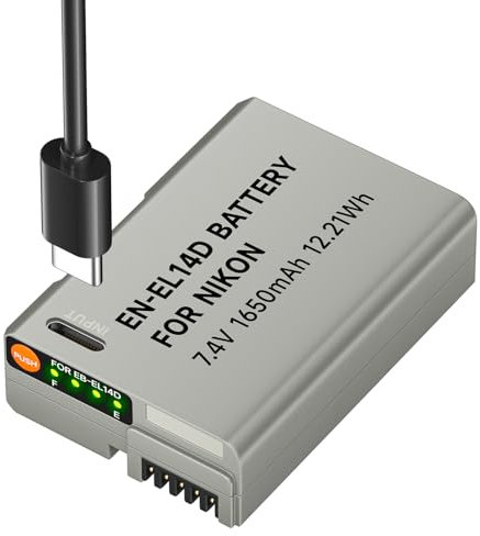 ENEL14 Batteria di Ricambio per Nikon D5600, D5100, D5200, D5300, D5500, D3200, D3200, D3400, D3500, Coolpix P7100, P7200