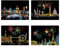 WUSJCOF 4X Kratzbilder Sehenswürdigkeiten Wandbild Beschichtete Kratzpapier mit Werkzeug Set (290x210 MM) (Bunte) (Fireworks City)