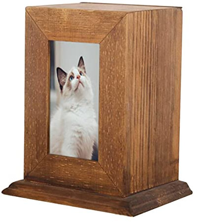 Urnes en bois pour crémation pour animaux de compagnie - Urnes crématoires en bois pour cendres - Urne photo pour animaux de compagnie, Urne pour cendres de chien, Boîte à cendres de chien, Boîte