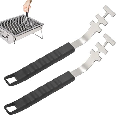 banjiabb 2 Stück Hitzebeständige Grillrostheber,Grillrostheber,Grillzubehör Für Gusseisen- Und Edelstahlroste, BBQ Utensil, Universal Grillwerkzeug,Fur BBQ Und Camping