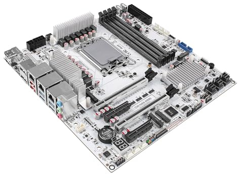 CWWK W680 NAS Motherboard Micro ATX 12 Bay, LGA 1700 mATX Weiß PC Mainboard mit 10GbE&2 * 2.5GbE RJ45 LAN, 4 x DDR5 Desktop RAM (Support ECC), 3 x NVMe, PCIe5.0 x16, vPro, USB-C