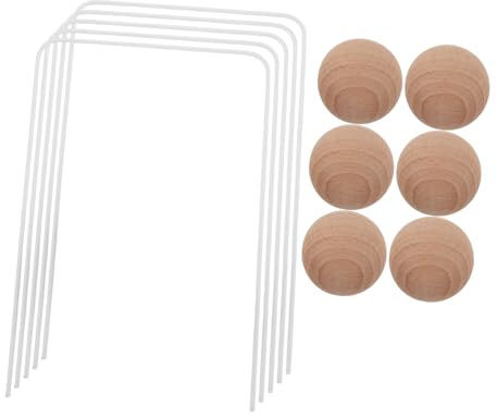 ABOOFAN Croquet para Familias Kit de Madera con Pelotas de Haya sin Pintura y Wickets de Hierro Juego al Aire para Jardín y Patio Equipamiento de Juego Exterior Resistente
