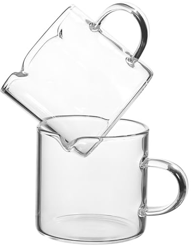 TOYANDONA 2 pièces Tasses à Café Espresso Verre Borosilicate Résistant Chaleur Lot de Transparentes avec Poignée Confortable pour Café Lait et Expresso Style Simple et Polyvalent