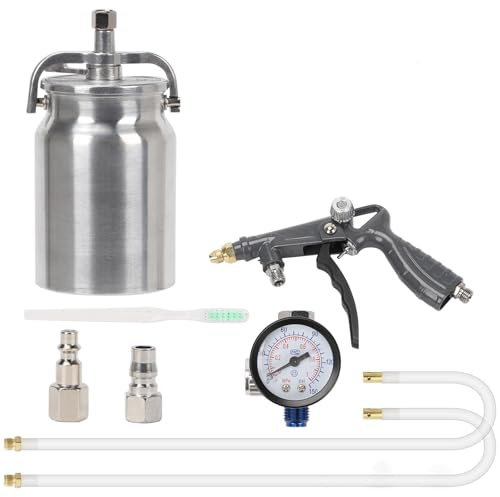 Pistola de Pintura con 1000ml Depósito, Entrada de Aire de 1/4, Pistola para Cavidades Pistola para Pulverizar los Bajos, para Protección de Bajos de Goma Protección Anticorrosión Pintura Automóviles