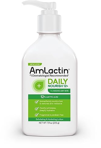 AmLactin Lotion hydratante quotidienne pour le corps | Hydrate instantanément, soulage la rugosité | Puissante thérapie alpha-hydroxy exfolie en douceur | Lisse les peaux rugueuses et sèches | Sans
