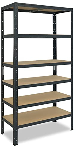 shelfplaza® 200x100x40cm HOME Schwerlastregal anthrazit/Metallregal mit 6 Böden/Kellerregal Metall, Garagenregal, Werkstattregal oder Regal Lagerregal/Steckregal Metall mit 145kg Tragkraft
